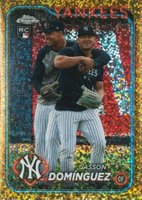 2024 Topps Chrome Update #USC70 Jasson Dominguez SP-Gold Speckle Baseball Card