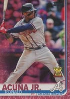 2019 Topps #1 Ronald Acuna Jr. Batting-Mother's Day Pink Baseball Card