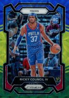 2023 Panini Prizm #294 Ricky Council IV Blue Yellow Green Choice Basketball Card
