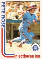 1982 O-Pee-Chee #24 Pete Rose In Action Baseball Card