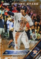 2016 Topps Chrome #75 Carlos Correa Vertical-Gold Refractor Baseball Card