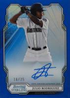 2019 Bowman Sterling Prospect Autographs #JR Julio Rodriguez Blue Refractor Baseball Card