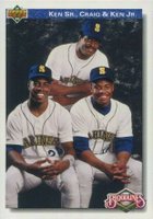 1992 Upper Deck #85 Griffey Sr./Griffey/Griffey Jr. Gold Hologram Baseball Card