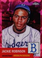2022 Topps Chrome Platinum Anniversary #42 Jackie Robinson Fuchsia Atomic Refractor Baseball Card