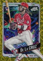 2024 Topps Chrome Cosmic #44 Elly de La Cruz Gold Interstellar Refractor Baseball Card