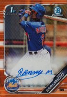 2019 Bowman Prospect Autographs Chrome #RM Ronny Mauricio Orange Refractor Baseball Card
