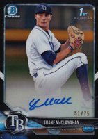 2018 Bowman Draft Chrome Draft Picks Autographs #CDASM Shane McClanahan Black Refractor Baseball Card