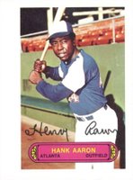 1973 Topps Pin-Ups # Hank Aaron Baseball Card