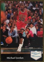 1991 Sports Educational #1 Michael Jordan Hand Cut-1992 Nscc Promo Basketball Card