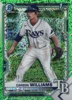 2021 Bowman Draft #BDC180 Carson Williams Chrome-Green Sparkle Refractor Baseball Card