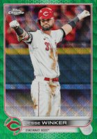 2022 Topps Chrome #21 Jesse Winker Green Wave Refractor Baseball Card
