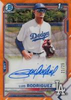 2021 Bowman Chrome Prospect Autographs #CPALR Luis Rodriguez Orange Wave Refractor Baseball Card