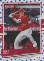 2020 Panini Donruss #129 Mike Trout Independence Day Baseball Card