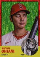2022 Topps Archives #1 Shohei Ohtani Background Replacement-Red Hot Foil Baseball Card