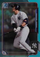 2015 Bowman Draft #150 Aaron Judge Chrome-Sky Blue Refractor Baseball Card