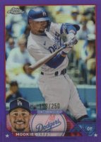 2023 Topps Chrome #150 Mookie Betts Purple Refractor Baseball Card