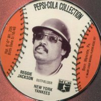 1977 Pepsi-Cola Baseball Stars Discs # Reggie Jackson Orange Baseball Card
