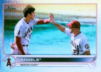 2022 Topps #159 Los Angeles Angels Rainbow Foil Baseball Card
