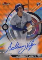 2023 Topps Finest Finest Autographs #AV Anthony Volpe Orange Wave Baseball Card