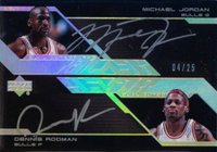 2007 Upper Deck Black Autographs Dual #JR  Michael Jordan/Dennis Rodman Basketball Card