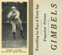 1916 Gimbels #7 Jimmy Austin Baseball Card
