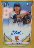 2014 Bowman Chrome Autograph Prospects #JMC Jeff McNeil Gold Refractor Baseball Card