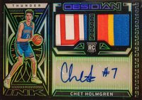 2022 Panini Obsidian Rookie Jersey Ink #RJIOCH Chet Holmgren Electric Etch Green Basketball Card