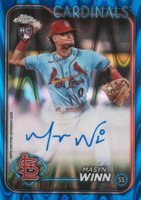 2024 Topps Chrome Rookie Autographs #RAMW Masyn Winn Blue Raywave Refractor Baseball Card