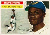 1956 Topps #154 Dave Pope Gray Back Baseball Card