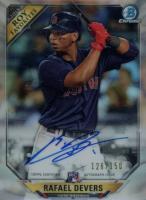 2018 Bowman Rookie of the Year Favorites Chrome Autographs #RD Rafael Devers Refractor Baseball Card