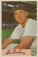 1954 Bowman #25a Wes Westrum 1.000/.987 Field Avg. Baseball Card