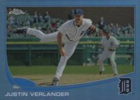 2013 Topps Chrome #150 Justin Verlander Blue Refractor Baseball Card