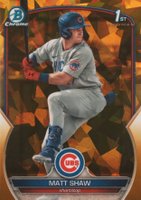 2023 Bowman Draft Sapphire Edition #BDC33 Matt Shaw Gold Baseball Card