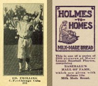 1916 Holmes for Homes Bread #200 Ed. Zwilling Baseball Card