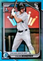 2024 Bowman Draft #BDC31 Caleb Bonemer Chrome-Sky Blue Refractor Baseball Card