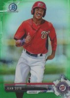 2017 Bowman Chrome Mini #BCP180 Juan Soto Bowman Chrome Prospects-Green Refractor Baseball Card