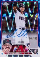 2023 Topps Chrome Rookie Autograph #RACCA Corbin Carroll Blue Raywave Baseball Card