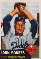 1953 Topps #263 Johnny Podres Short print Baseball Card