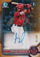 2022 Bowman Chrome Prospect Autographs #CPAAPA Adrian Placencia Gold Mini Diamond Refractor Baseball Card