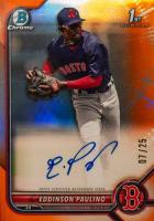 2022 Bowman Chrome Prospect Autographs #CPAEP Eddinson Paulino Orange Refractor Baseball Card