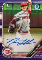 2019 Bowman Draft Chrome Draft Picks Autograph #CDANL Nick Lodolo Purple Refractor Baseball Card