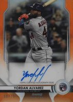 2020 Bowman Sterling Rookie Autographs #YA Yordan Alvarez Orange Refractor Baseball Card