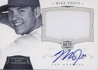 2012 Panini National Treasures #199 Mike Trout Autograph Materials Baseball Card