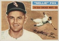 1956 Topps #118w Nellie Fox White Back Baseball Card