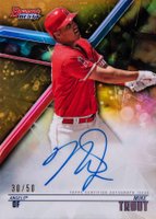 2018 Bowman's Best Best of 2018 Autographs #B18MT Mike Trout Gold Baseball Card
