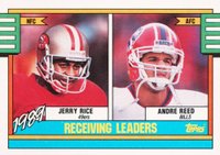 1990 Topps #431 Receiving Leaders Disclaimer Back Football Card