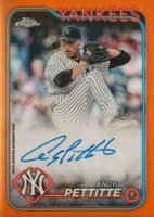 2024 Topps Chrome Chrome Legends Autographs #CLAAPE Andy Pettitte Orange Refractor Baseball Card