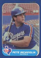 1986 Fleer Update #U-53 Pete Incaviglia Baseball Card