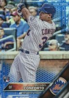 2016 Topps Chrome #52 Michael Conforto Blue Refractor Baseball Card