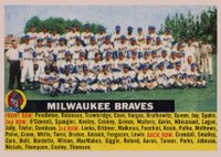 1956 Topps #95gc Milwaukee Braves Center-Gray Back Baseball Card